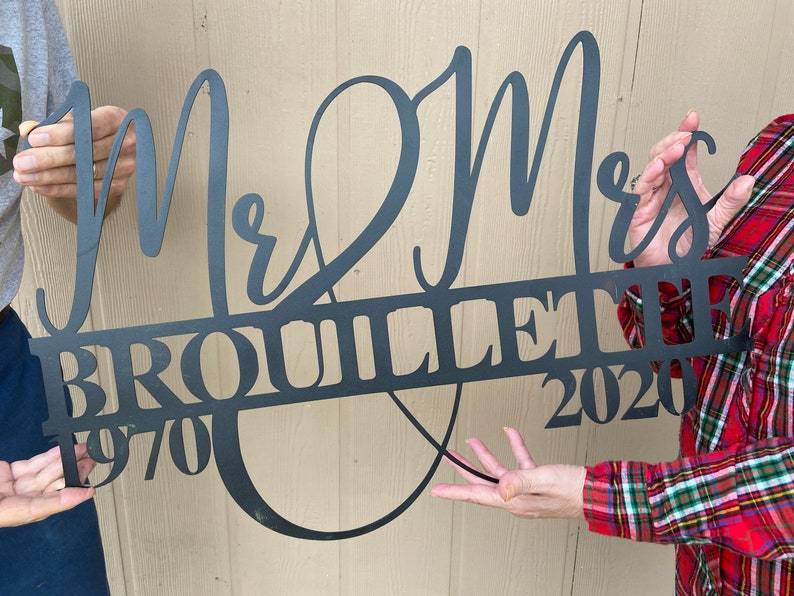 Personalized Wedding Gift Family Name Metal Sign For Anniversary Couple Gift-MetalsignX