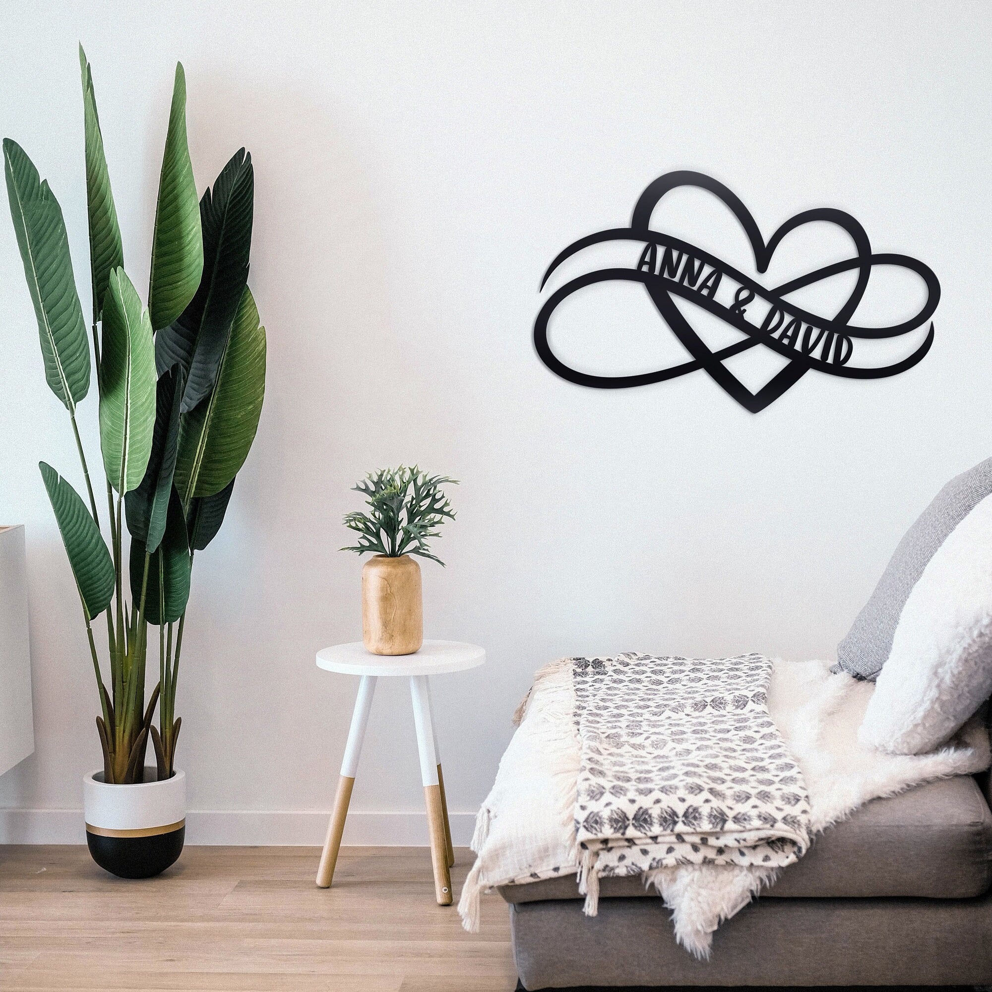 Personalized 100% Handmade Wedding Metal Sign of Infinity Love with Name-MetalsignX