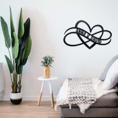 Personalized 100% Handmade Wedding Metal Sign of Infinity Love with Name-MetalsignX