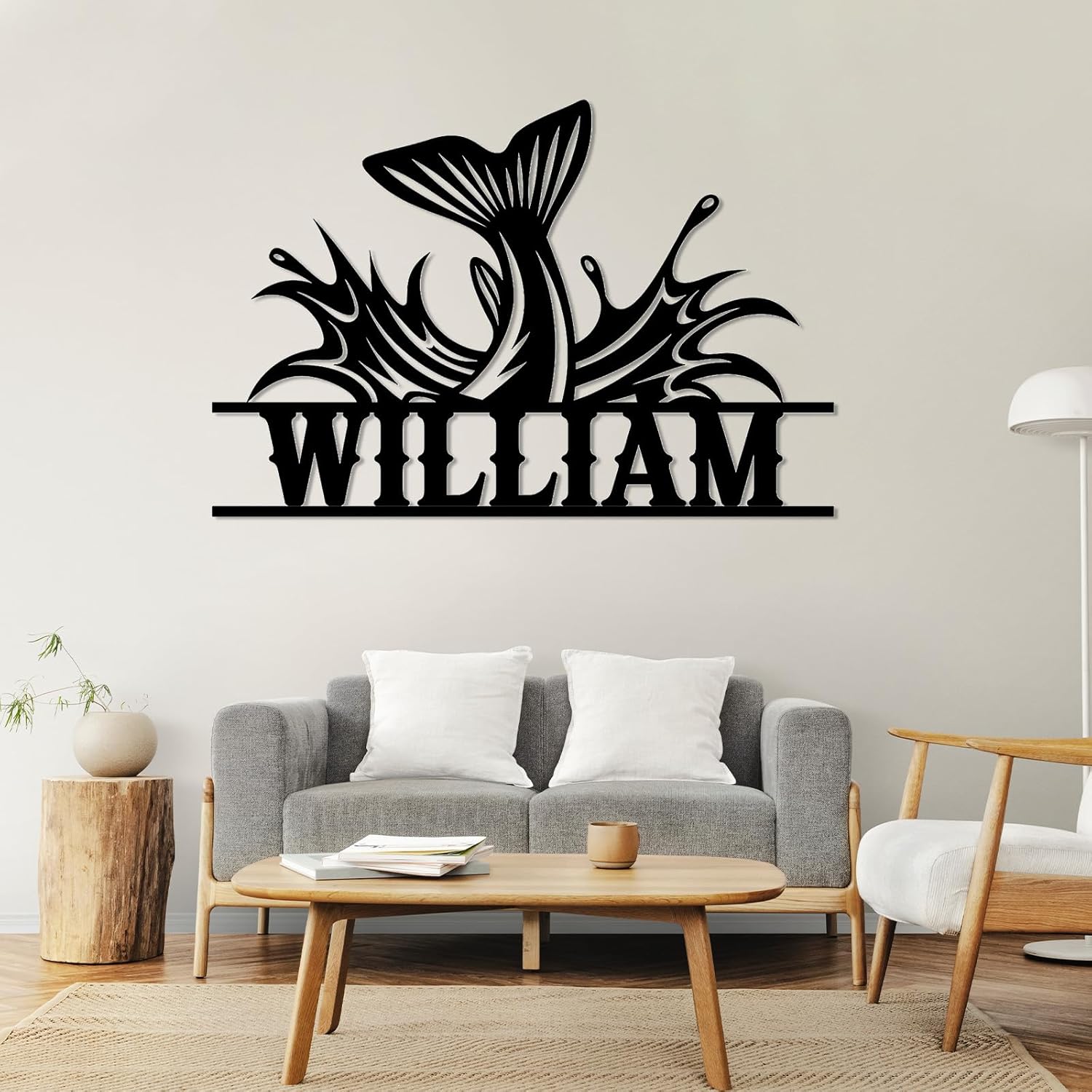 Personalized Largemouth Bass Metal Sign, Custom Fishing Last Name Sign for Home, Fish Family Signs Wall Decor-MetalsignX