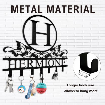 Personalized Key Holder Wall Mount, Custom Family Name Key Holder for Wall-MetalsignX