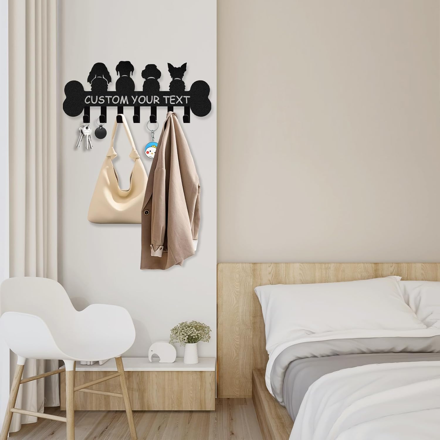 Custom Dog Leash Holder for Wall, Custom Metal Key Holder Wall Mount-MetalsignX