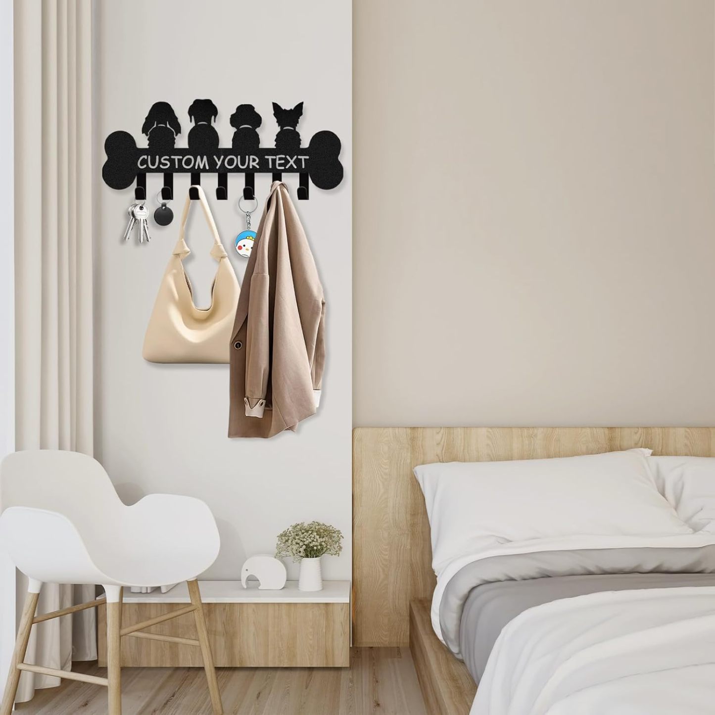 Custom Dog Leash Holder for Wall, Custom Metal Key Holder Wall Mount-MetalsignX