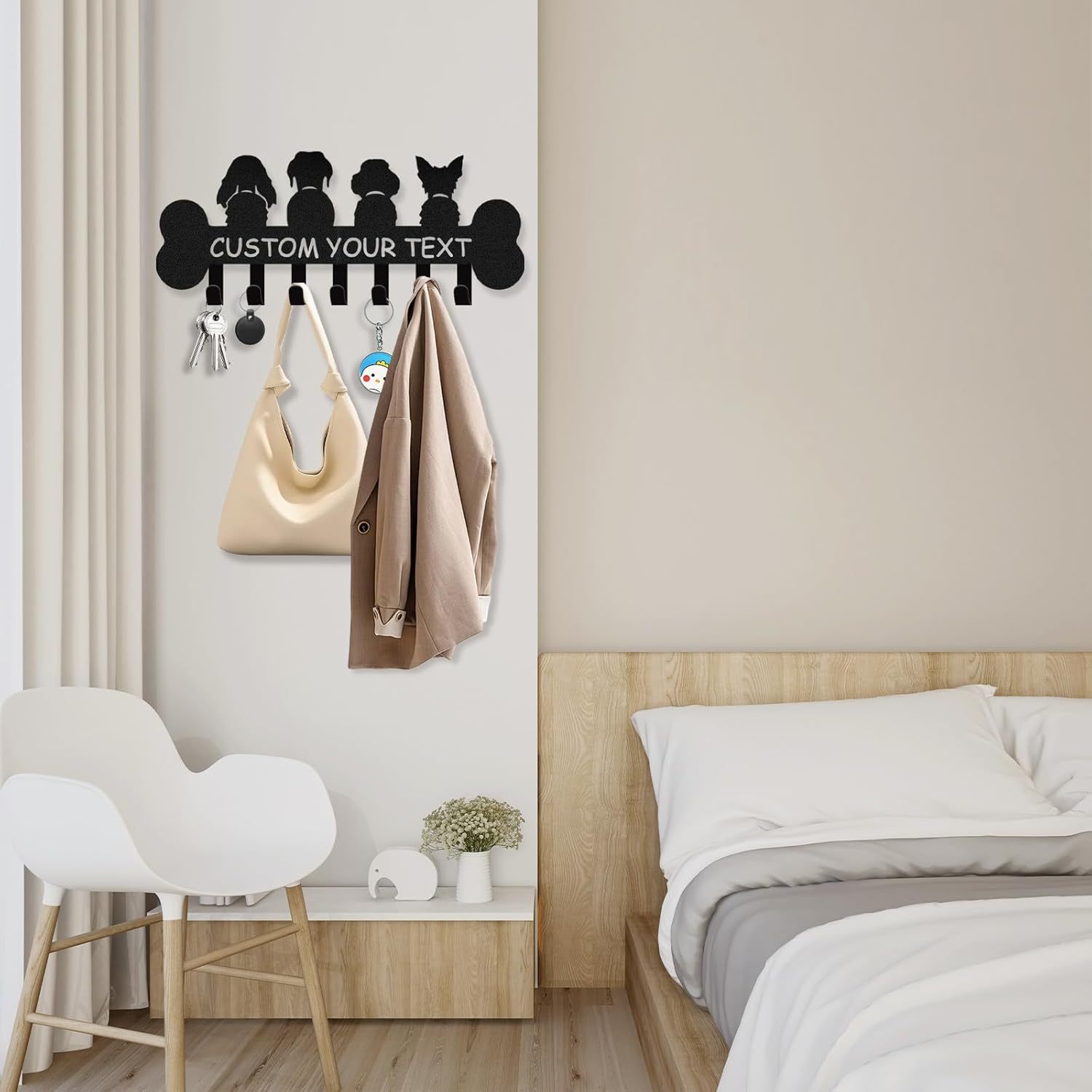 Custom Dog Leash Holder for Wall, Custom Metal Key Holder Wall Mount-MetalsignX