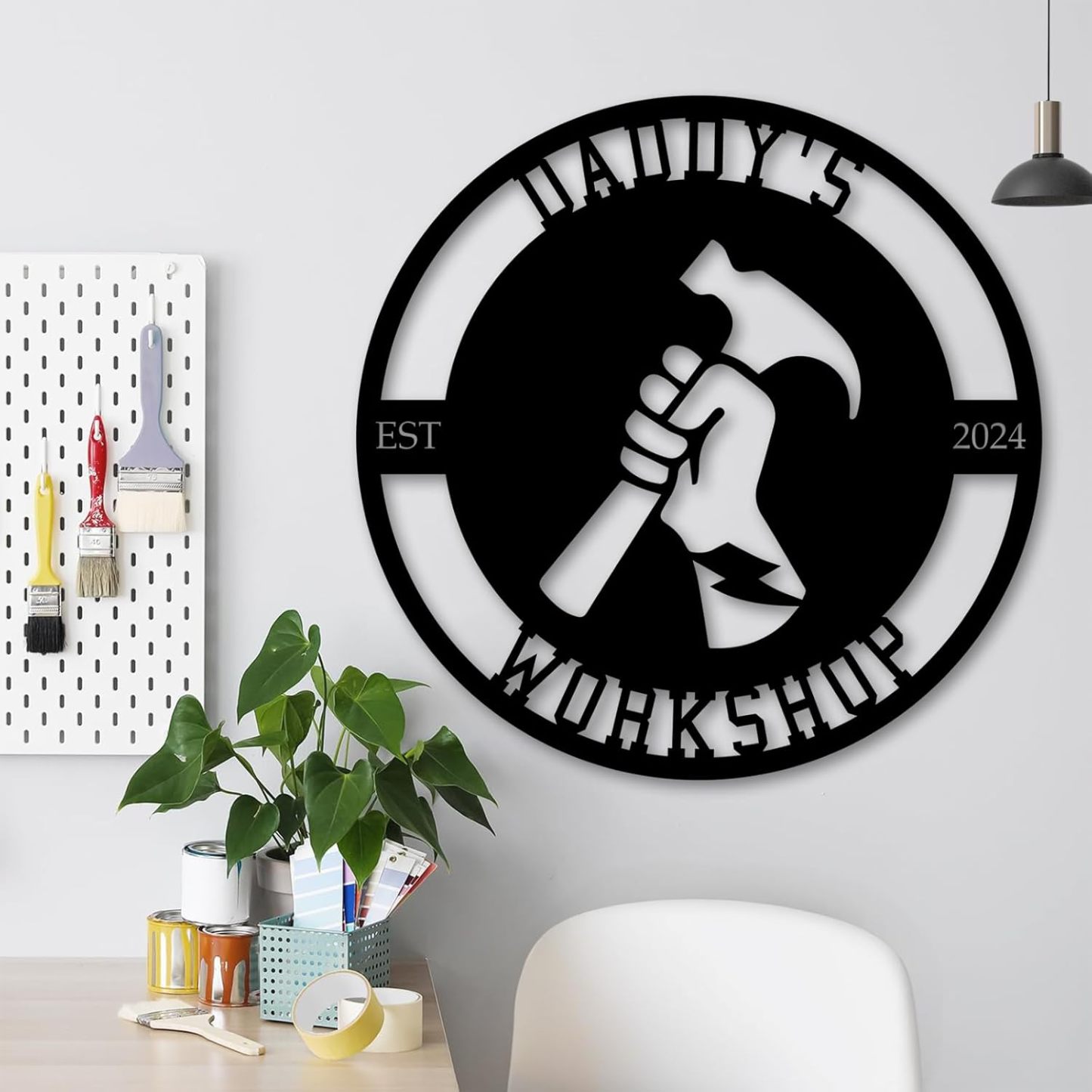 Personalized Worshop/Outdoor Metal Signs, Custom Plaque Wall Art, Father Gifts, Family Name Sign ms002-MetalsignX