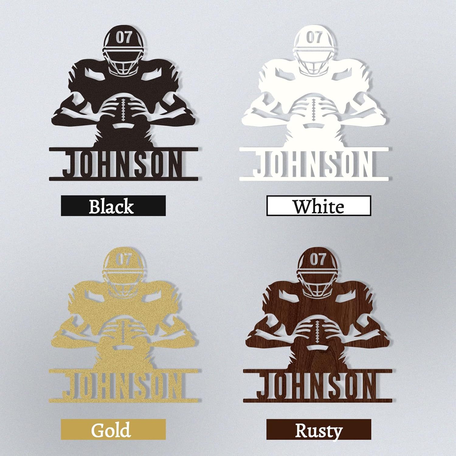 Custom Football Sign Metal Wall Art, American Football Player Hanging Sign Outdoor Metal-MetalsignX