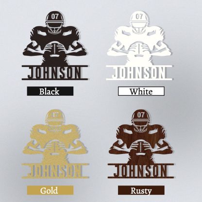 Custom Football Sign Metal Wall Art, American Football Player Hanging Sign Outdoor Metal-MetalsignX
