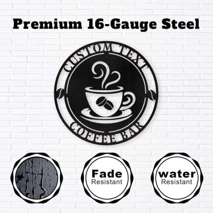 Personalized Kitchen Wall Plaque - Coffee, BBQ & Wine Metal Art for Food Lovers-MetalsignX
