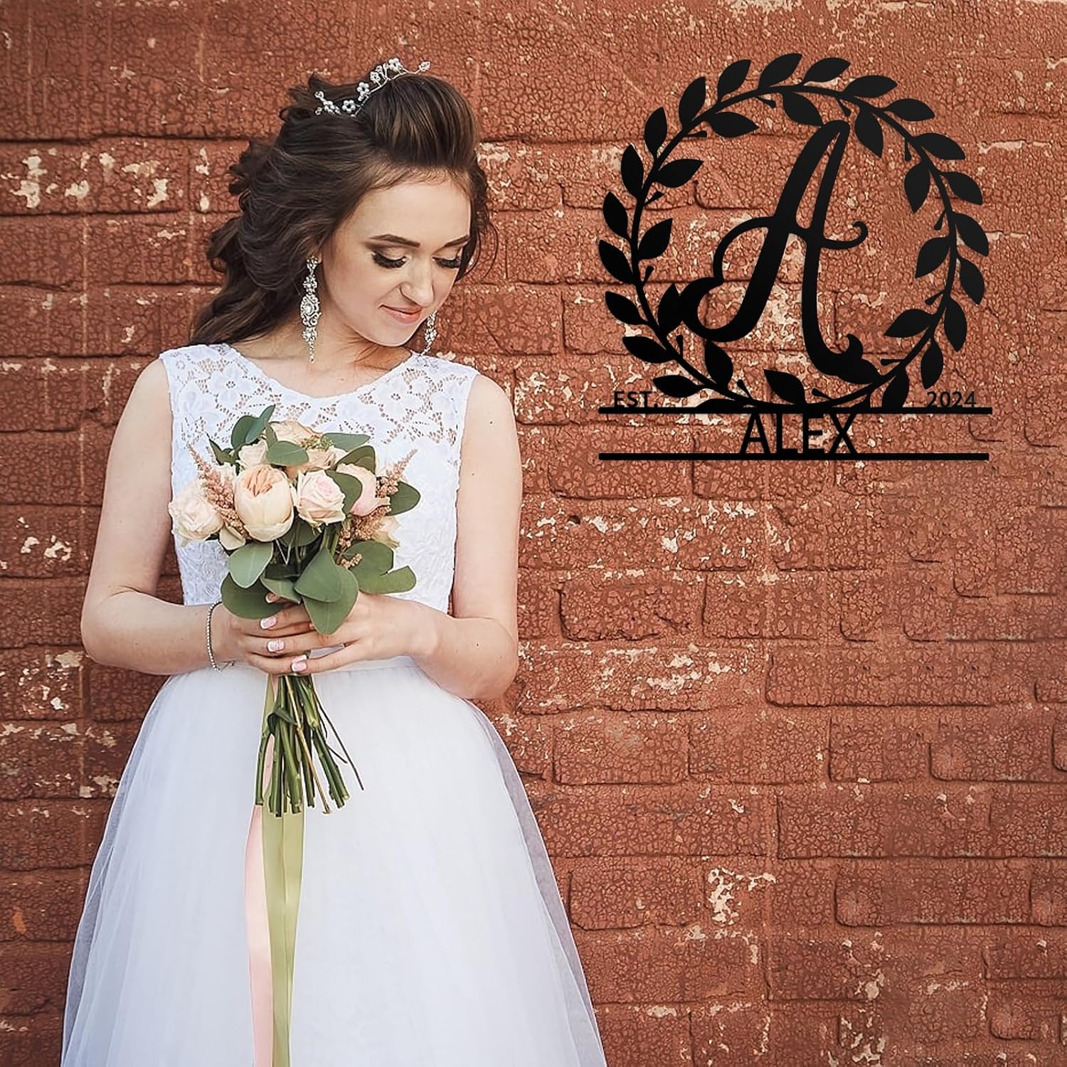 Custom Name Metal Signs, Wedding Anniversary Gift, Split Letter Monogram-MetalsignX