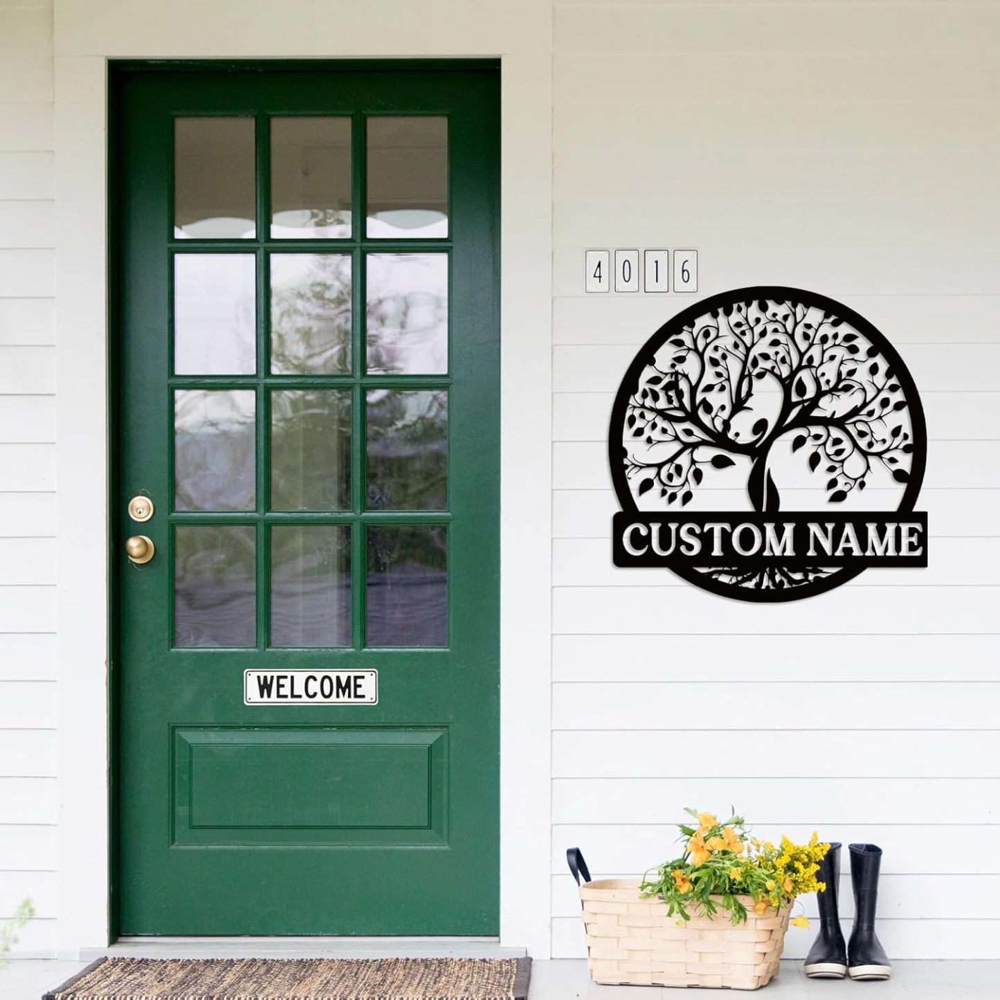 Personalized Butterfly Cabin Sign  | Outdoor Metal Wall Art | Bedroom Wall Decor | Housewarming Wedding Gifts-MetalsignX