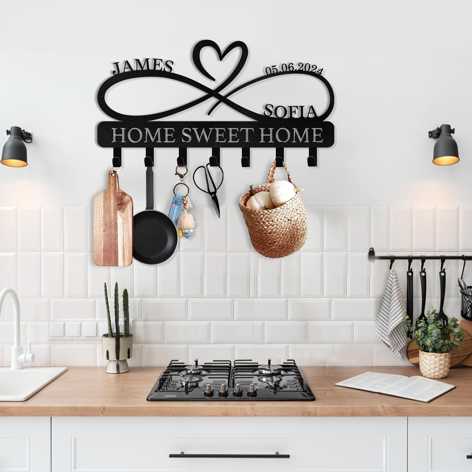 Personalized Key Holder for Wall, Custom Forest Deer Coat Rack Wall Hanging-MetalsignX