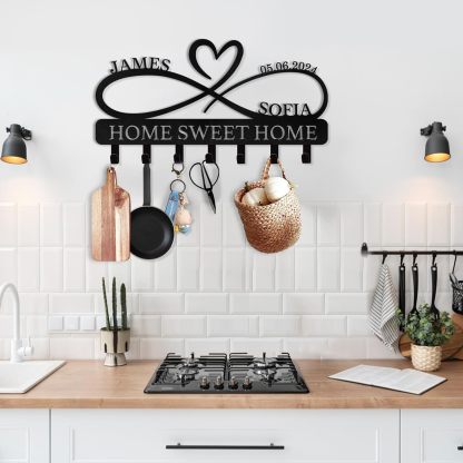 Personalized Key Holder for Wall, Custom Forest Deer Coat Rack Wall Hanging-MetalsignX