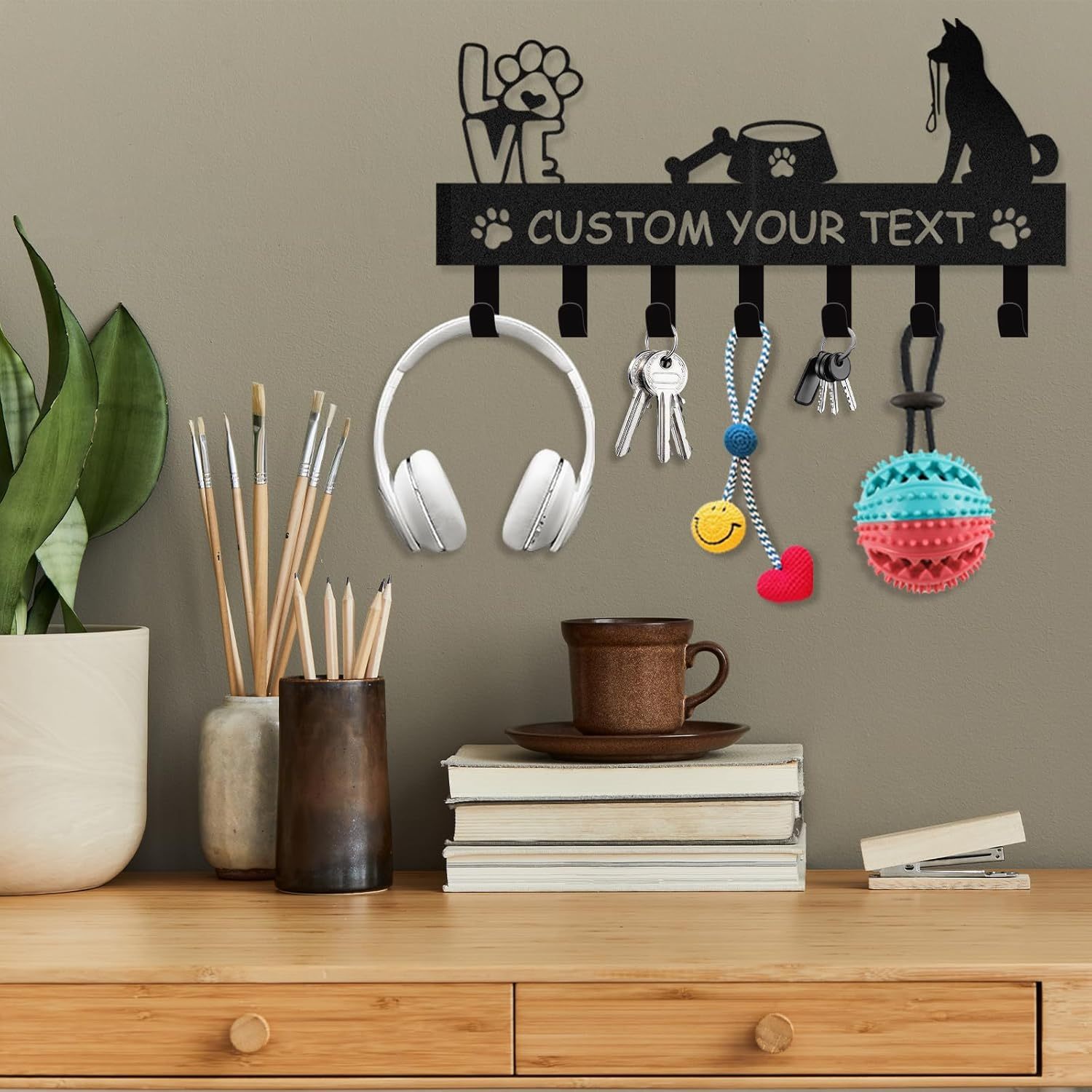 Custom Dog Leash Holder for Wall, Custom Metal Key Holder Wall Mount-MetalsignX