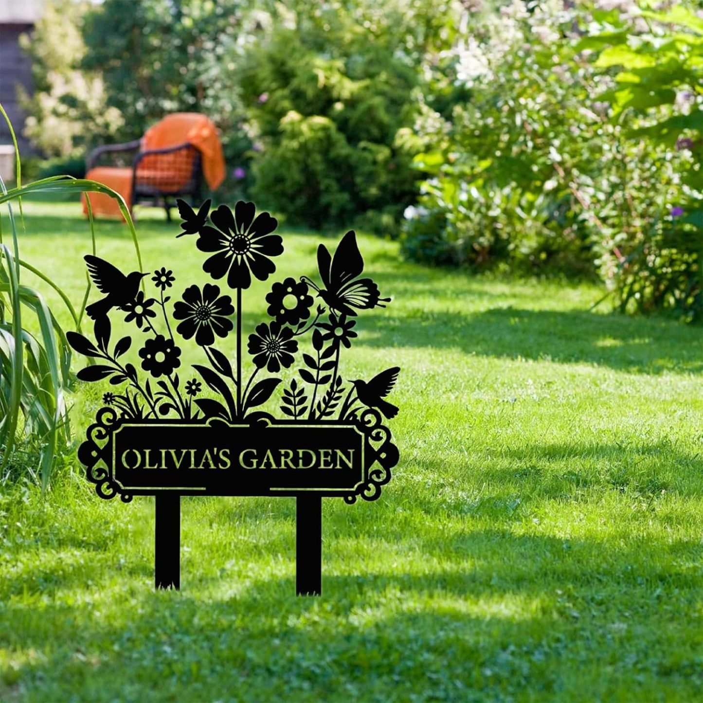 Personalized Garden Name Sign, Custom Sign Outdoor Metal,  Gardening Decor Gifts for Gardeners-MetalsignX