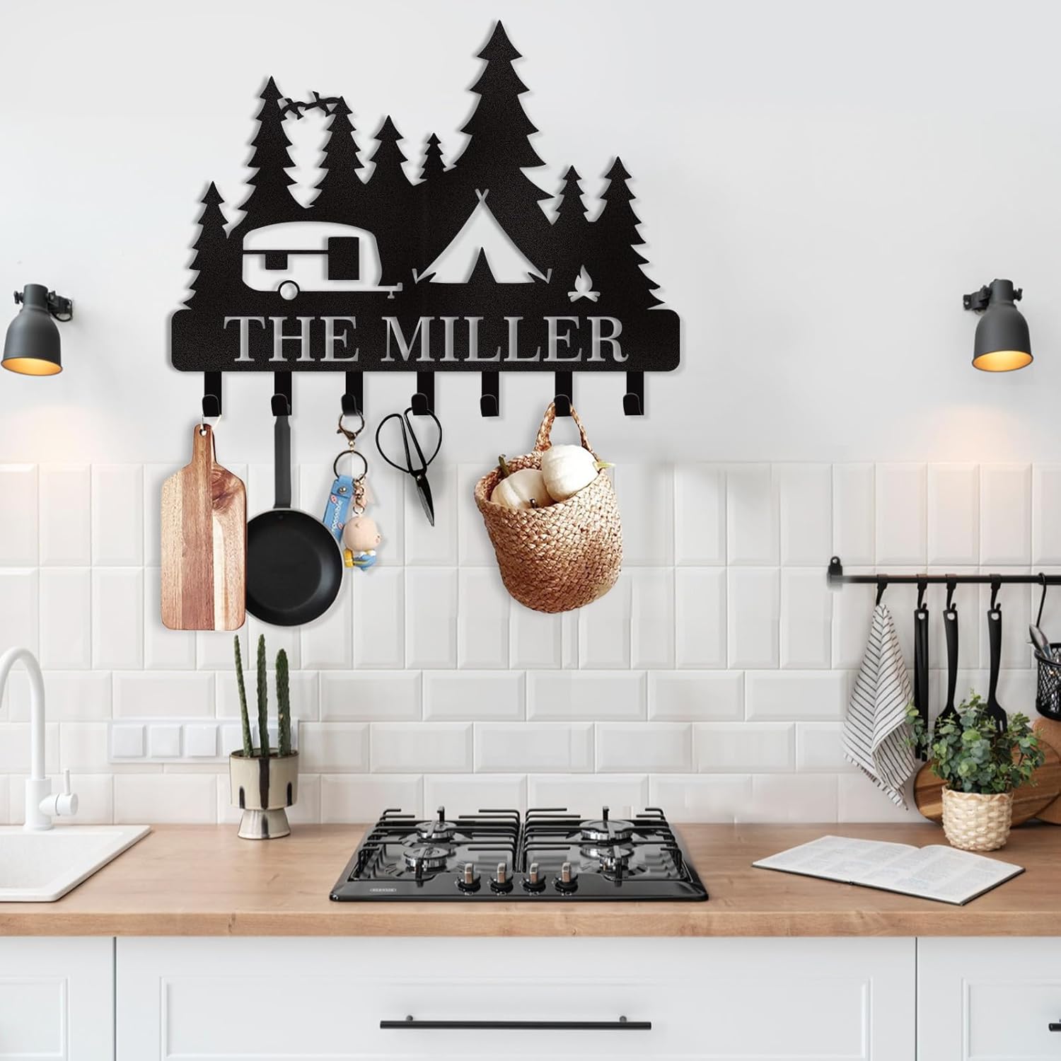 Personalized Key Holder for Wall, Custom Forest Deer Coat Rack Wall Hanging-MetalsignX