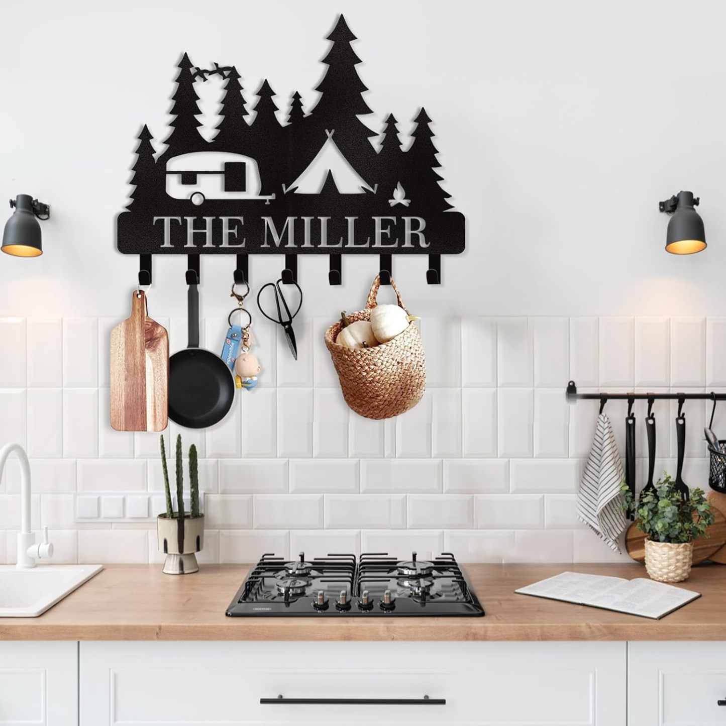 Personalized Key Holder for Wall, Custom Forest Deer Coat Rack Wall Hanging-MetalsignX