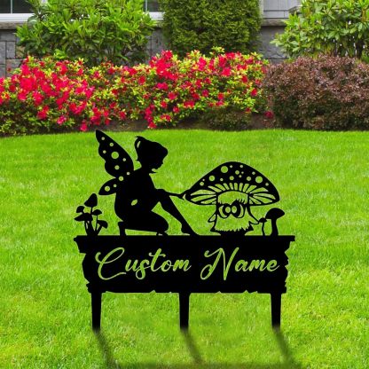 Handcrafted Fairy Garden Stake , Rustic Metal Sign for Magical Yard Spaces-MetalsignX