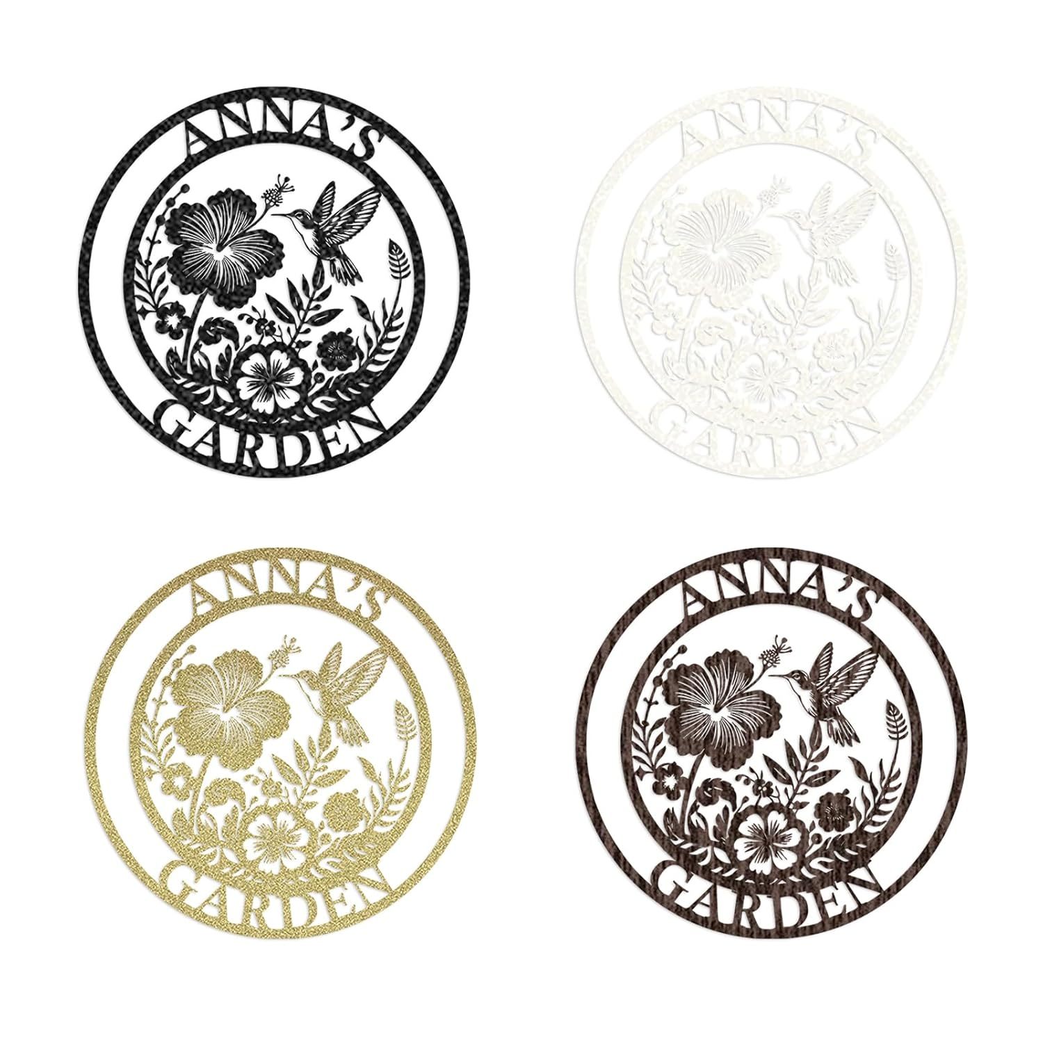 Personalized Metal Garden Sign with Name, Custom Flower Decor for Outdoor Spaces-MetalsignX