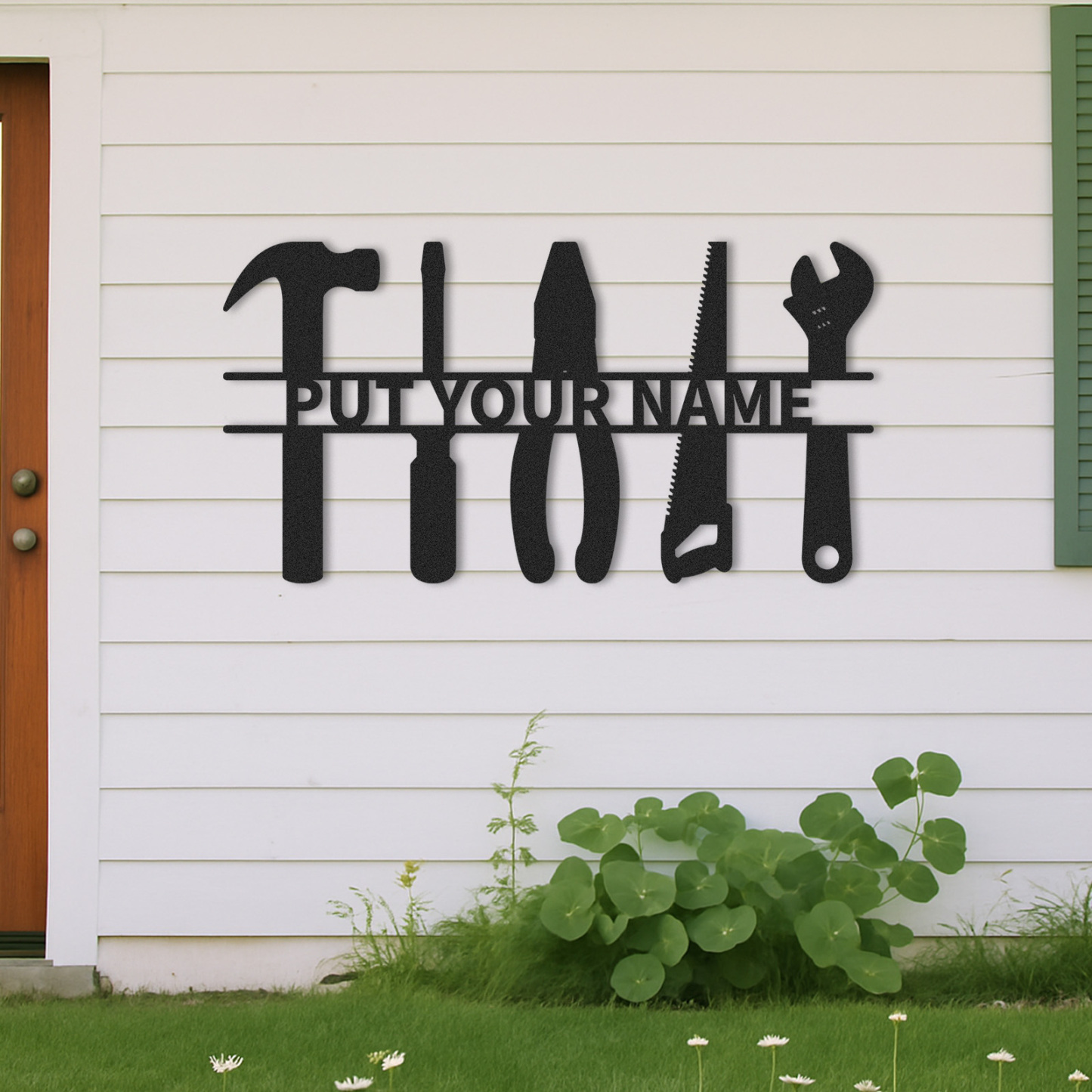 Custom Tools Metal Wall Sign, Personalized Workshop Tool Rack Decor, Garage Wall Art Gift for Him, Father’s Day Sign