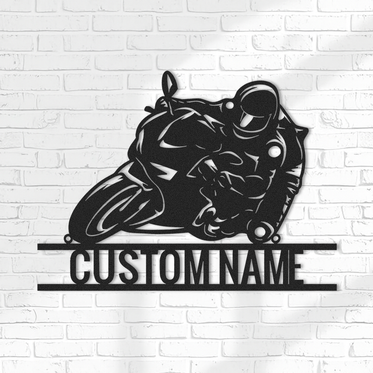 Personalized Motorcycle Metal Sign: Custom Name Moto GP Biker Gift