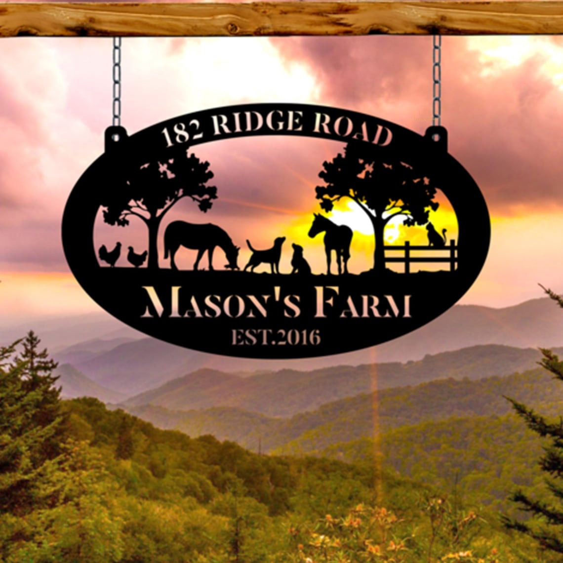 Personalized Metal Farm Sign, Custom Farmhouse Decor, Farmer Gift, Horse Ranch, Chicken Sign, Farm Animals Sign, Ranch Sign, Barn Sign