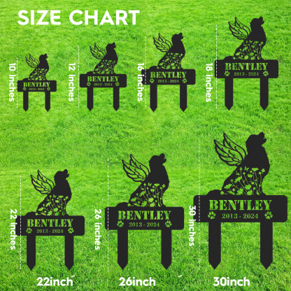 Personalized Dog Memorial Sign, Pet Grave Marker, Angel Dog Grave Marker with Name & Dates, Dog Memorial Stake