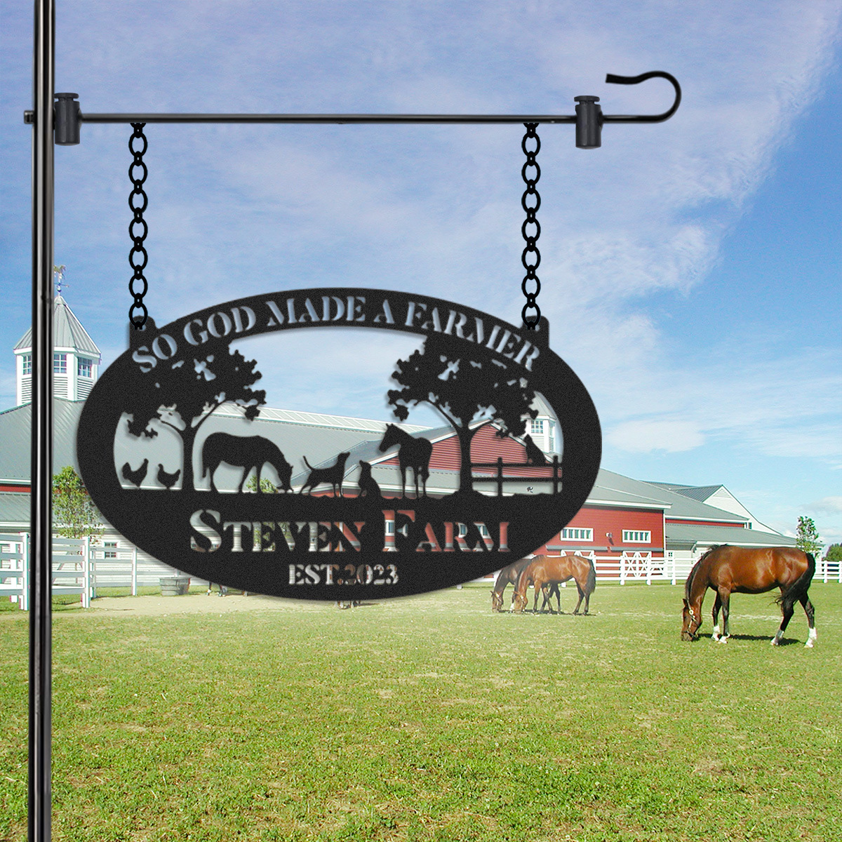 Personalized Metal Farm Sign, Custom Farmhouse Decor, Farmer Gift, Horse Ranch, Chicken Sign, Farm Animals Sign, Ranch Sign, Barn Sign