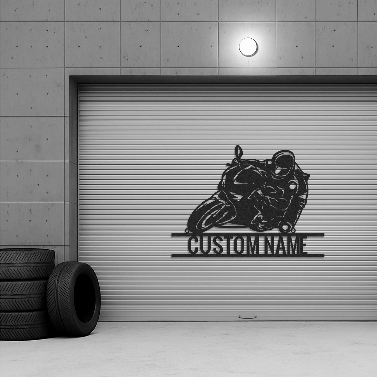 Personalized Motorcycle Metal Sign: Custom Name Moto GP Biker Gift