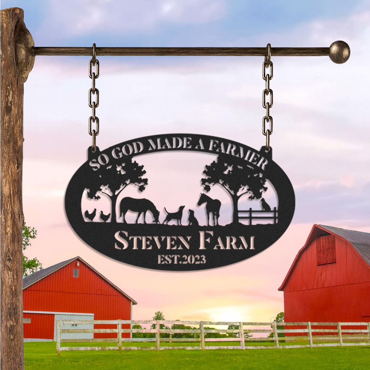 Personalized Metal Farm Sign, Custom Farmhouse Decor, Farmer Gift, Horse Ranch, Chicken Sign, Farm Animals Sign, Ranch Sign, Barn Sign
