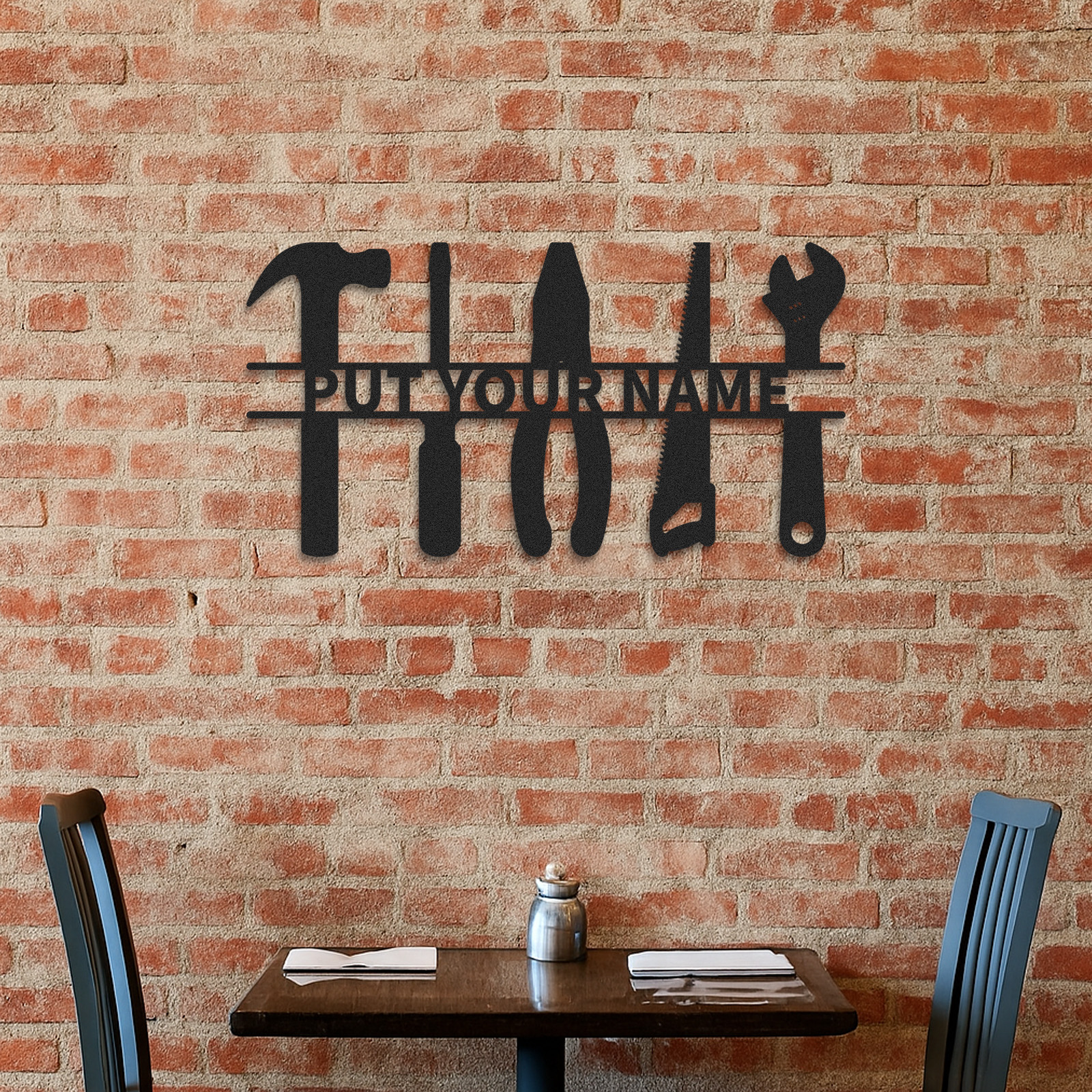 Custom Tools Metal Wall Sign, Personalized Workshop Tool Rack Decor, Garage Wall Art Gift for Him, Father’s Day Sign