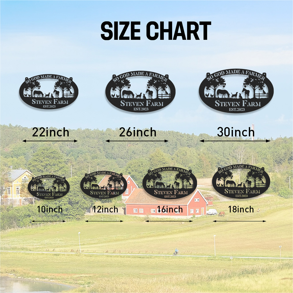 Personalized Metal Farm Sign, Custom Farmhouse Decor, Farmer Gift, Horse Ranch, Chicken Sign, Farm Animals Sign, Ranch Sign, Barn Sign