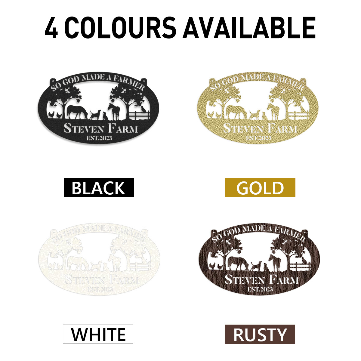 Personalized Metal Farm Sign, Custom Farmhouse Decor, Farmer Gift, Horse Ranch, Chicken Sign, Farm Animals Sign, Ranch Sign, Barn Sign