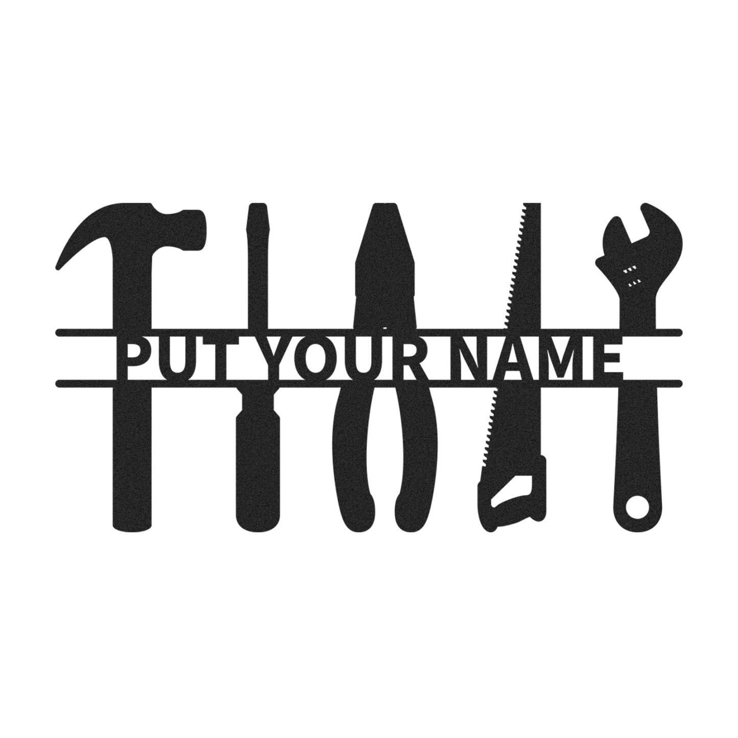 Custom Tools Metal Wall Sign, Personalized Workshop Tool Rack Decor, Garage Wall Art Gift for Him, Father’s Day Sign