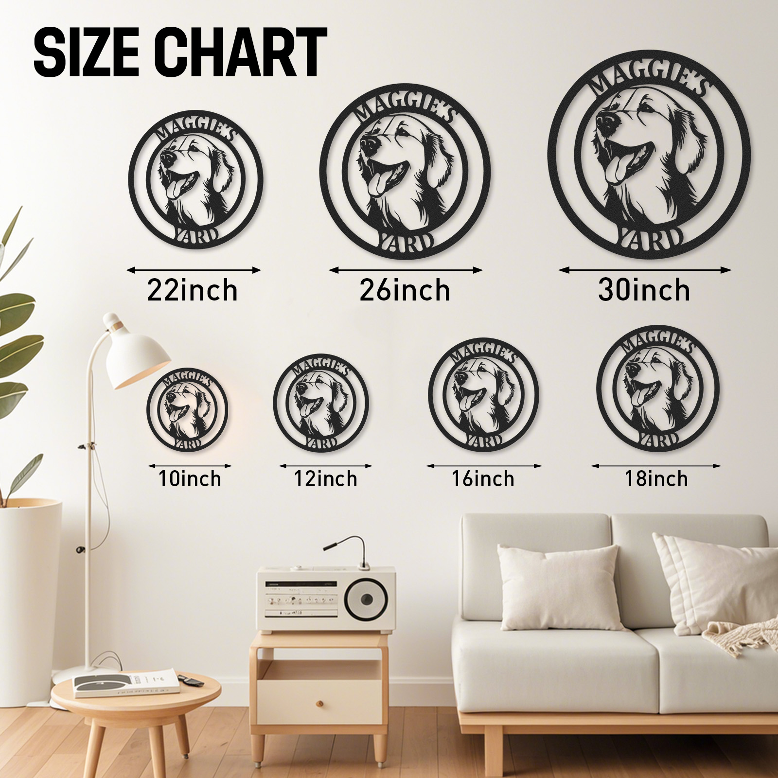 Personalized Dog Name Sign, Custom Metal Pet Sign for Labrador, French Bulldog, Corgi