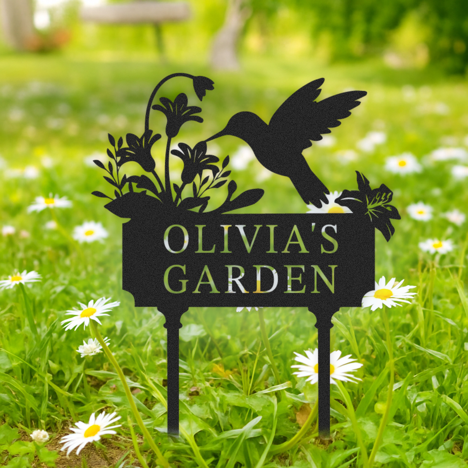 Personalized Garden Signs | Garden Stake Metal Sign | Custom Garden Sign | Customized Bird Garden Name Sign Yard Sign| Garden Signs Decorative Outdoor | Personalized Camping Gifts