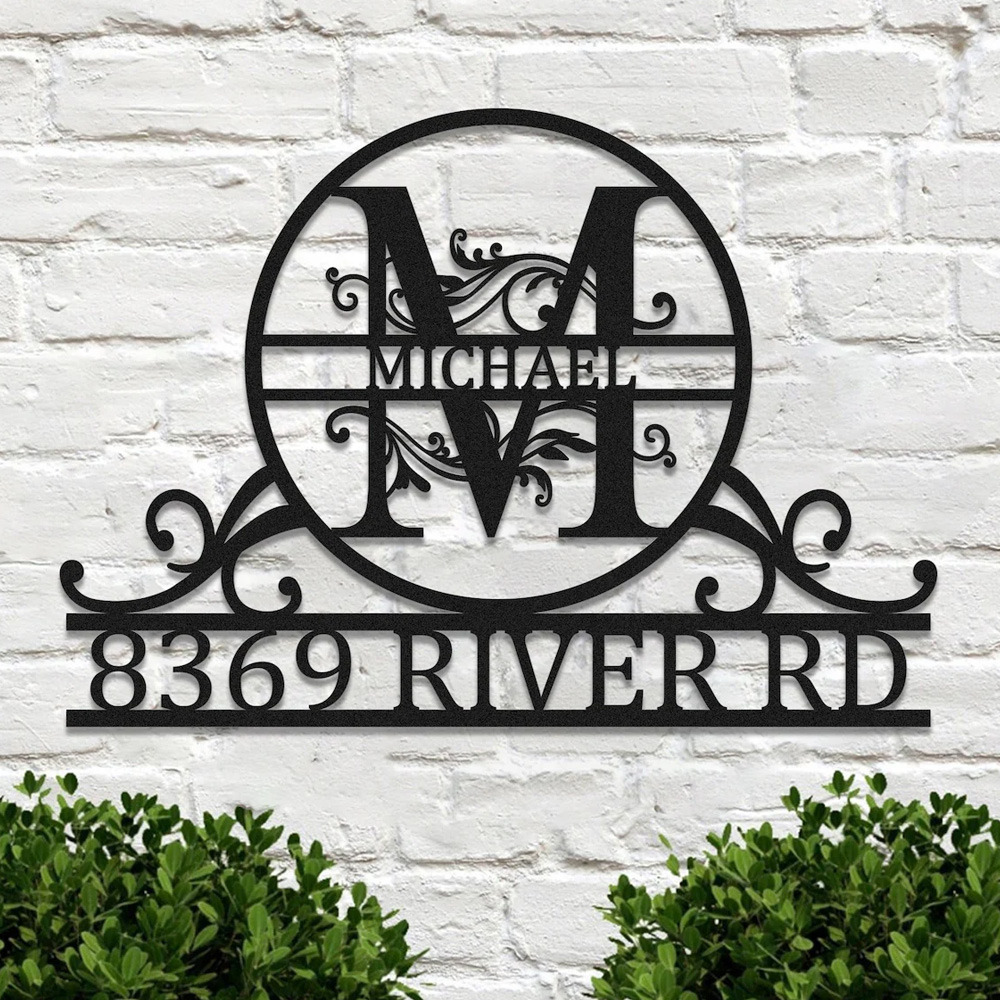 Personalized Metal Address Sign, Custom Metal House Number Sign, Metal Street Address Plaque Outdoor Wall Art, Front Door Wall Hanger Signs