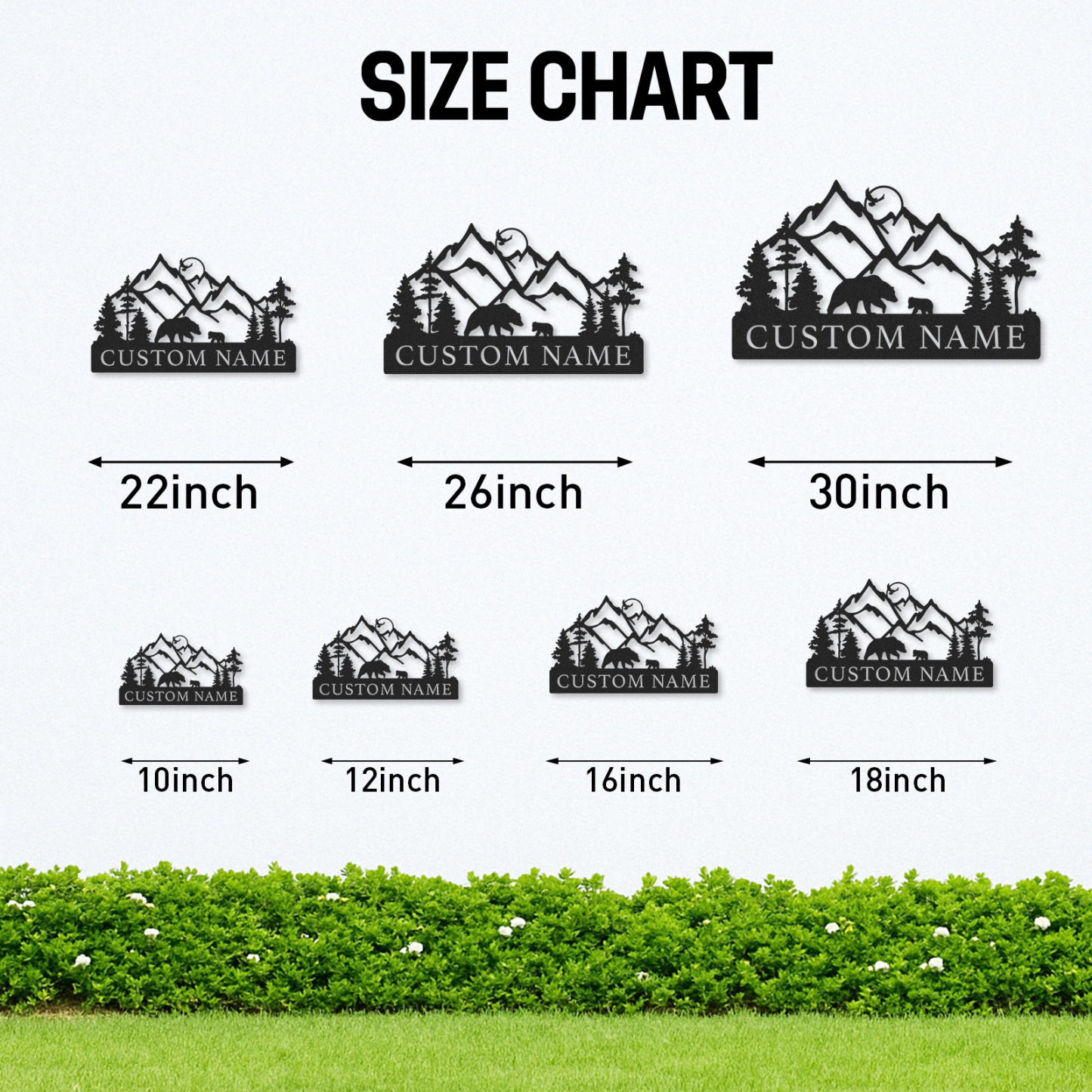 Custom Mountain Bear Wall Art, Personalized Family Name Sign for Cabin or Hunting Lodge