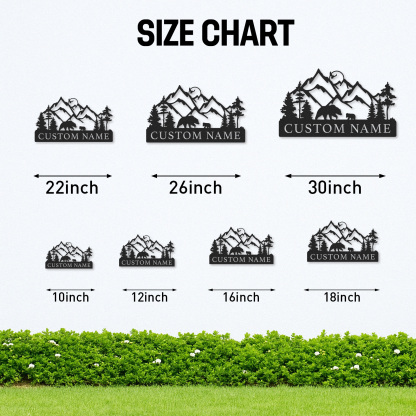 Custom Mountain Bear Wall Art, Personalized Family Name Sign for Cabin or Hunting Lodge