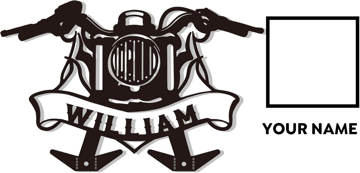 Custom Motorcycle Helmet Holder, Wall Mount Organizer with Hooks, Personalized Helmet Display-MetalsignX