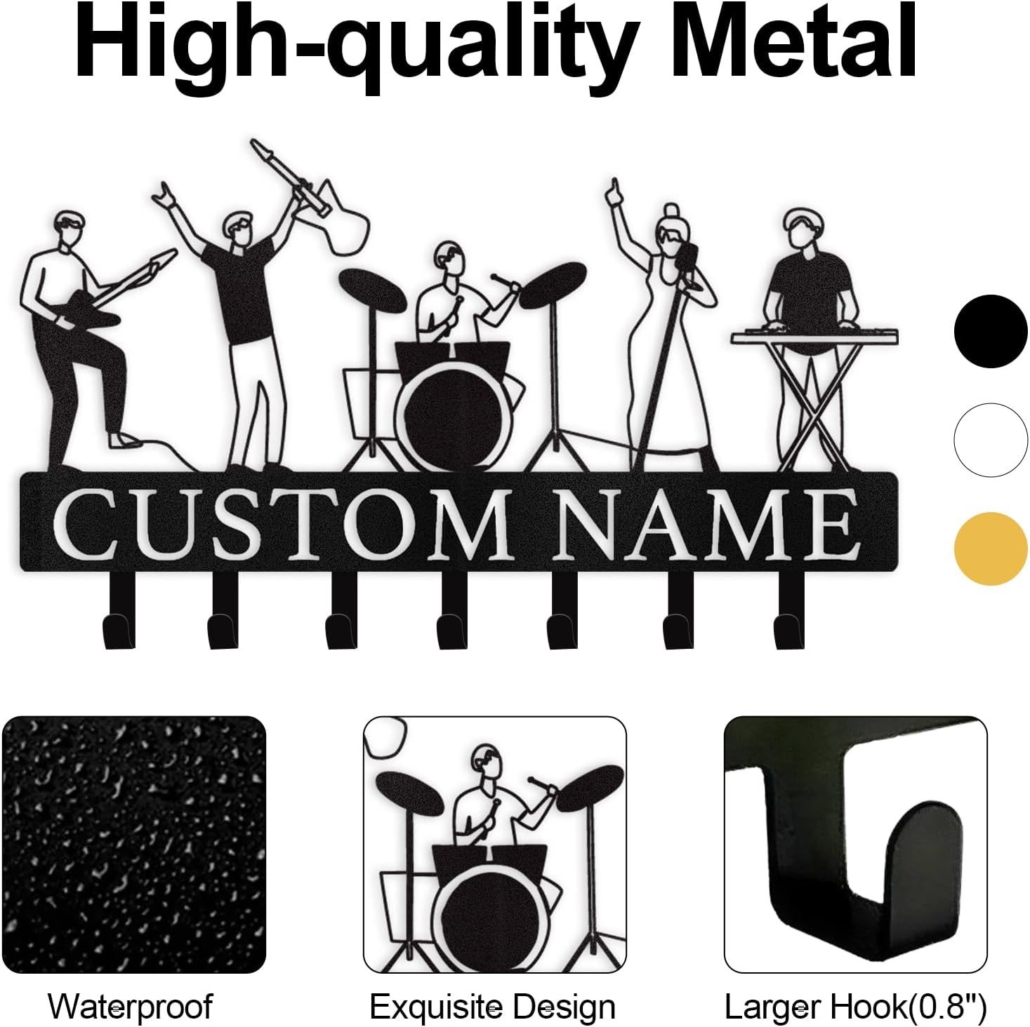 Custom Name Metal Key Holder Wall Mount, Organizer Rack for Home Entryway-MetalsignX