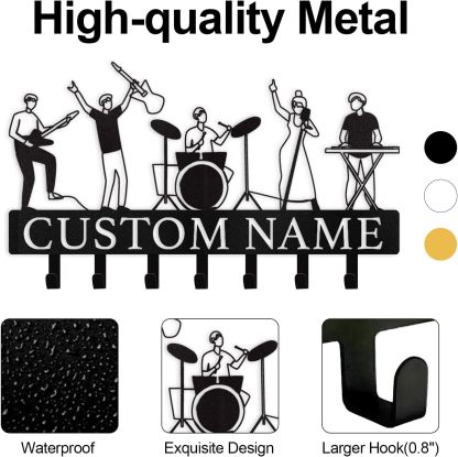 Custom Name Metal Key Holder Wall Mount, Organizer Rack for Home Entryway-MetalsignX