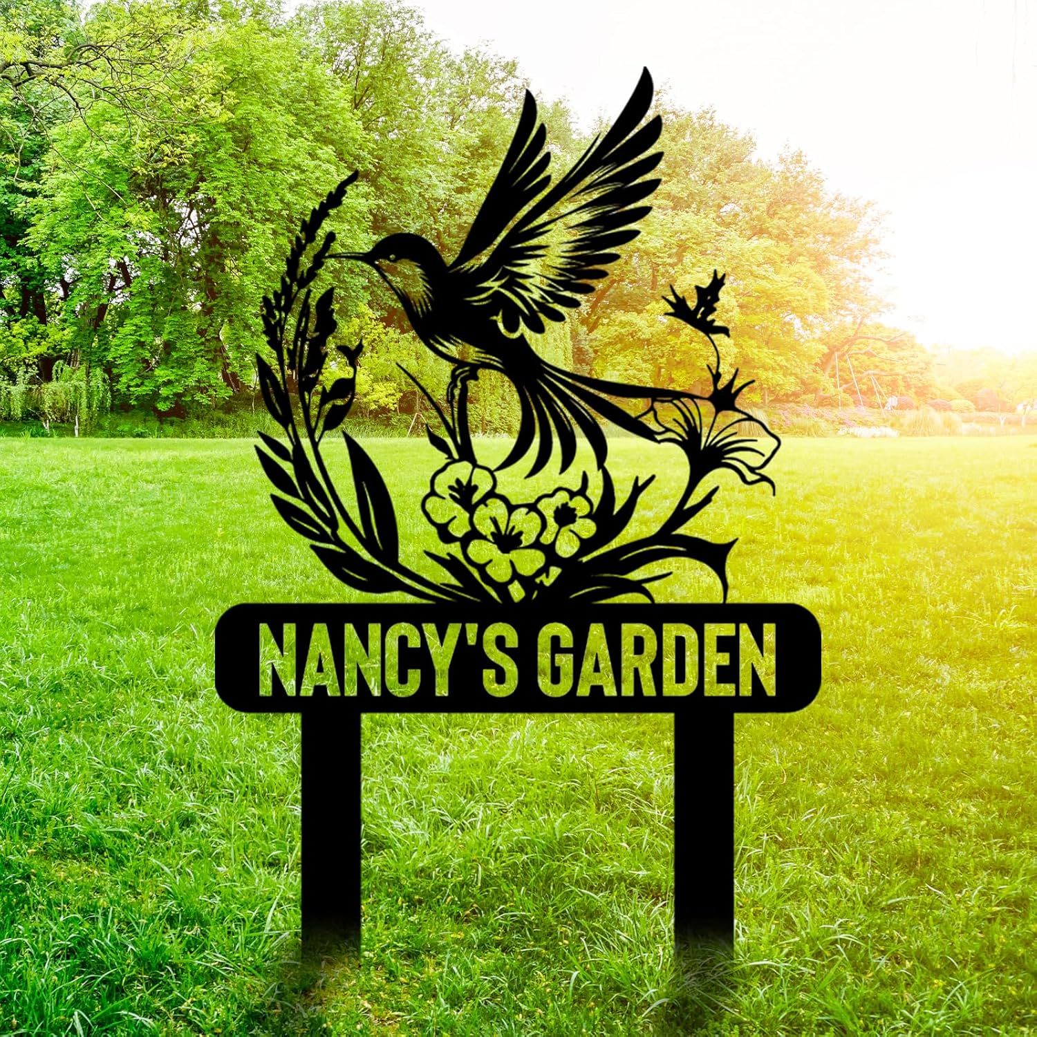 Personalized Garden Sign, Custom Bird Metal Garden Stake Sign, Garden Signs for Outside, Metal Lawn Art, Metal Signs Customized, Garden Signs Decorative Outdoor, Patio Plaque Decor