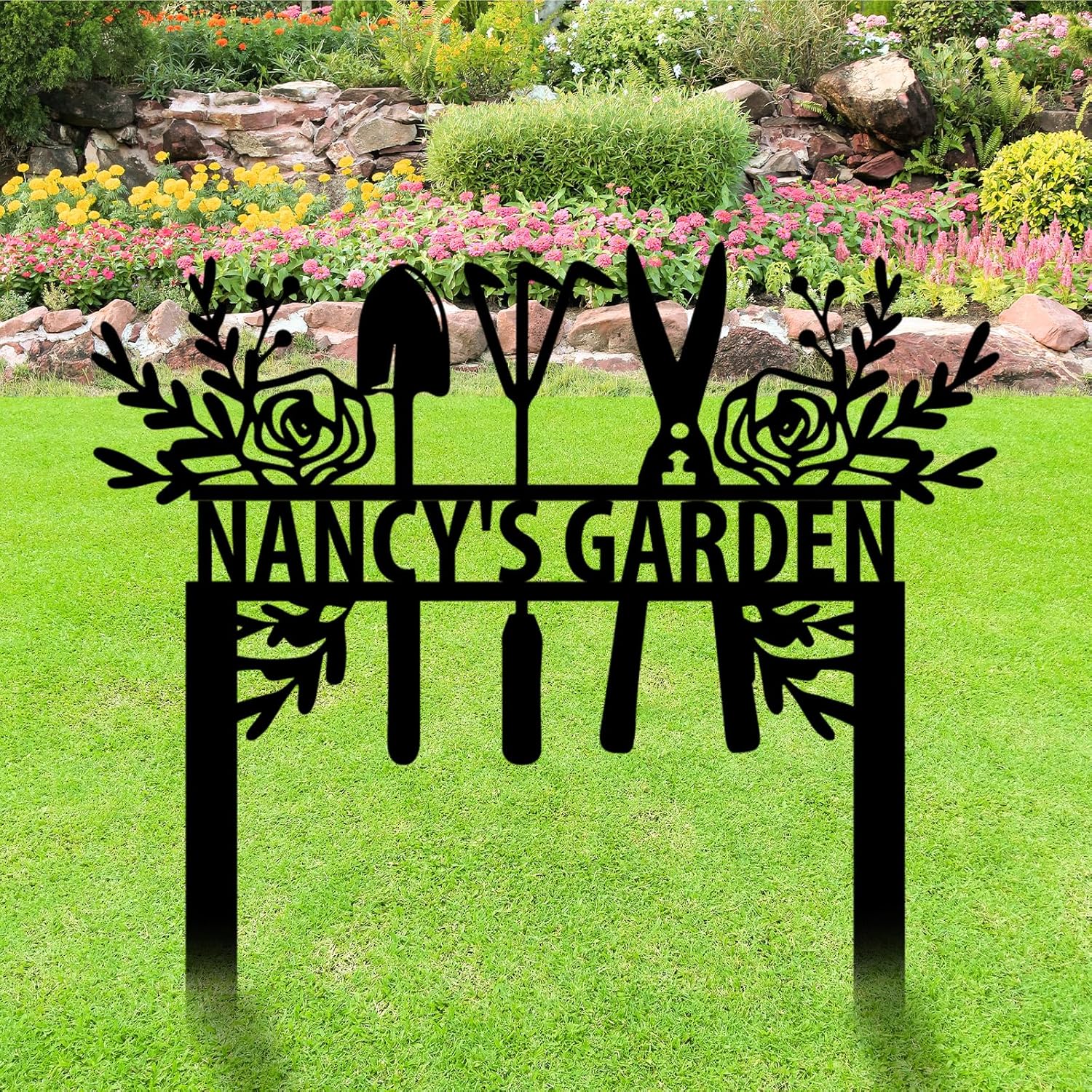 Personalized Garden Sign, Custom Bird Metal Garden Stake Sign, Garden Signs for Outside, Metal Lawn Art, Metal Signs Customized, Garden Signs Decorative Outdoor, Patio Plaque Decor