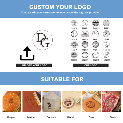 Custom Branding Iron for Wood - Wood Branding Iron Personalized Durable Wood Burning Letter Stamp for Leather Food Plastic - Metal Logo Stamp Wedding Stamp - Customized Gift Woodworking Tools