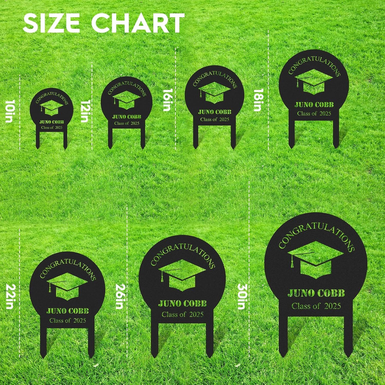  Custom Graduation Decorations Yard Sign, Senior Yard Signs Class of 2025, Custom Signs Outdoor Metal, Yard Sign Stakes Metal, Grad Gifts, Graduate Decorations for College High School