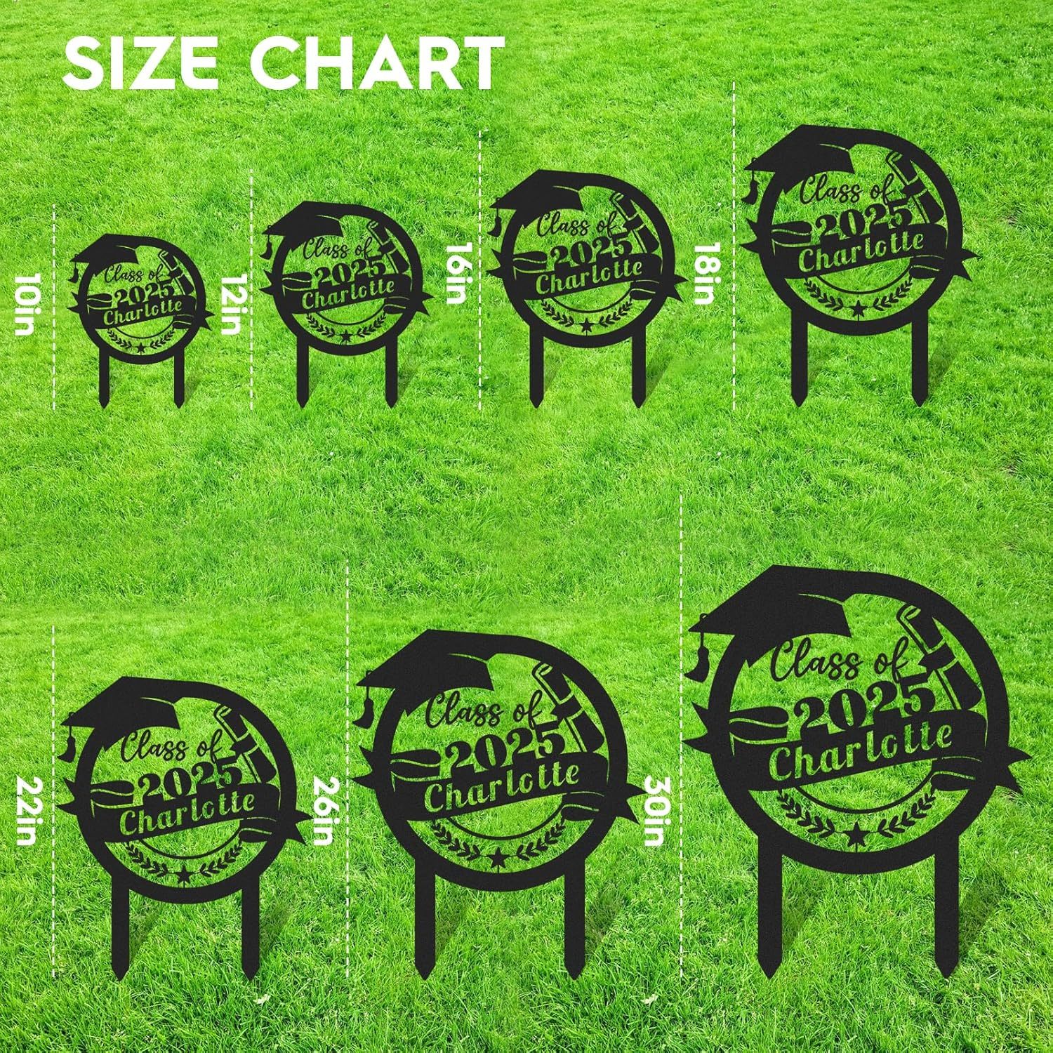  Custom Graduation Decorations Yard Sign, Senior Yard Signs Class of 2025, Custom Signs Outdoor Metal, Yard Sign Stakes Metal, Grad Gifts, Graduate Decorations for College High School