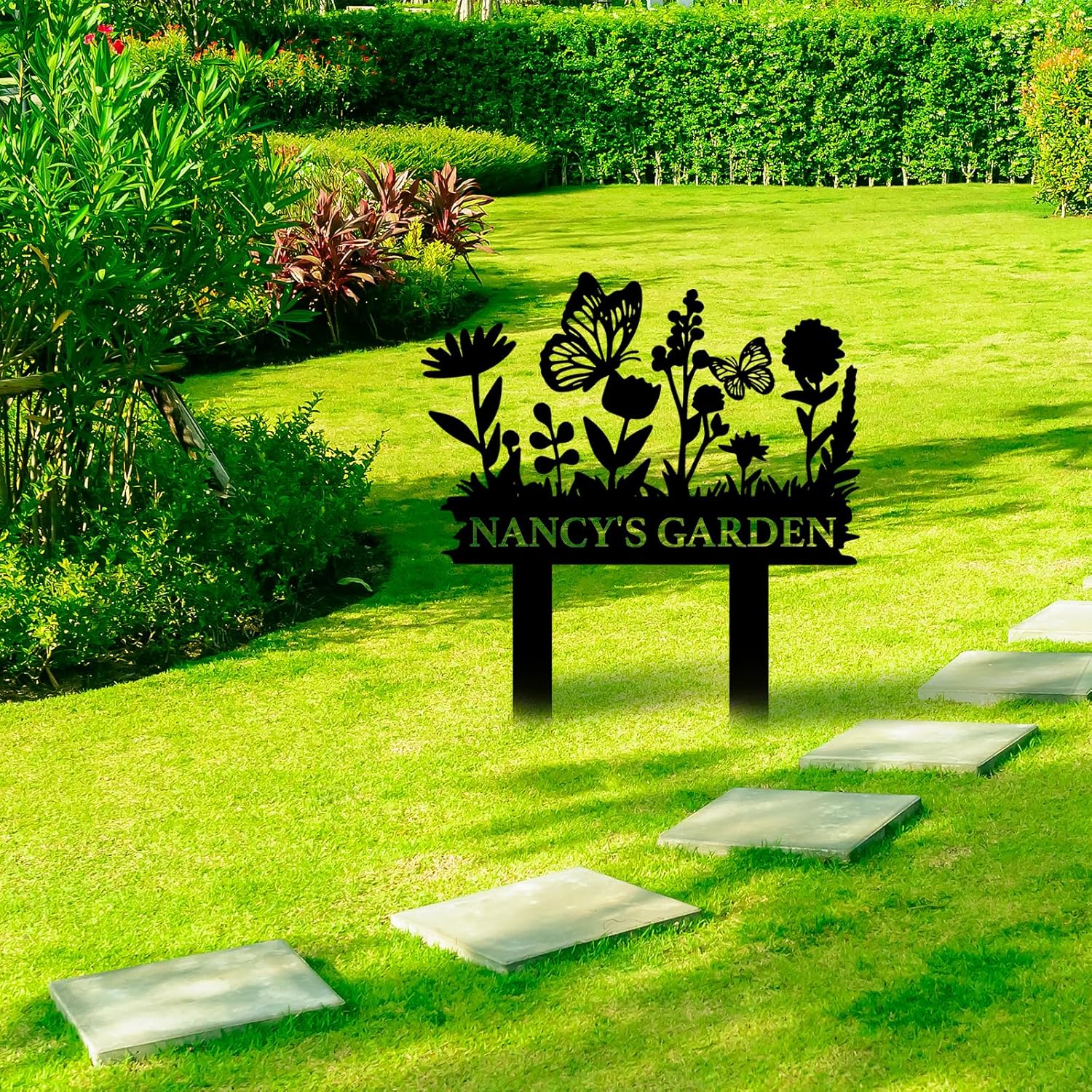 Personalized Garden Sign, Custom Bird Metal Garden Stake Sign, Garden Signs for Outside, Metal Lawn Art, Metal Signs Customized, Garden Signs Decorative Outdoor, Patio Plaque Decor