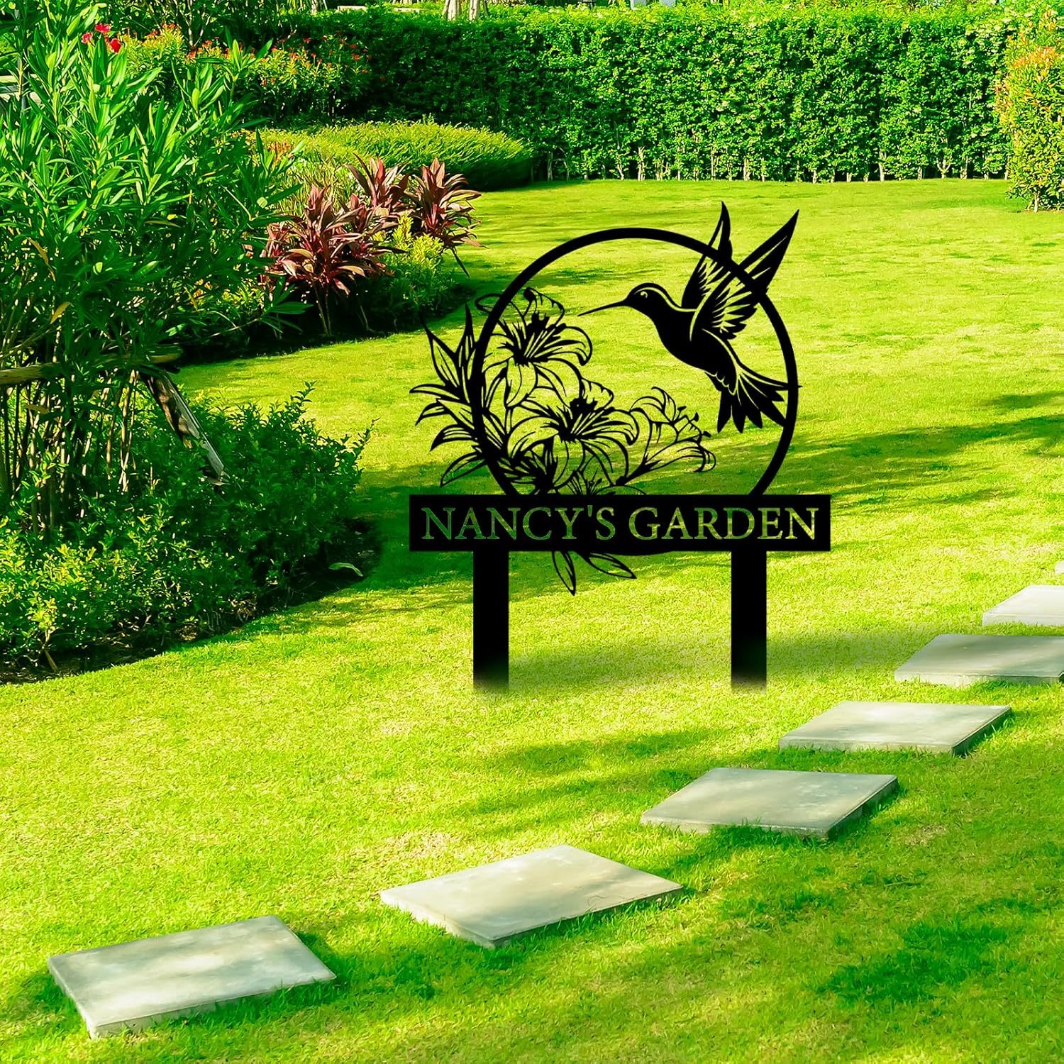 Personalized Garden Sign, Custom Bird Metal Garden Stake Sign, Garden Signs for Outside, Metal Lawn Art, Metal Signs Customized, Garden Signs Decorative Outdoor, Patio Plaque Decor