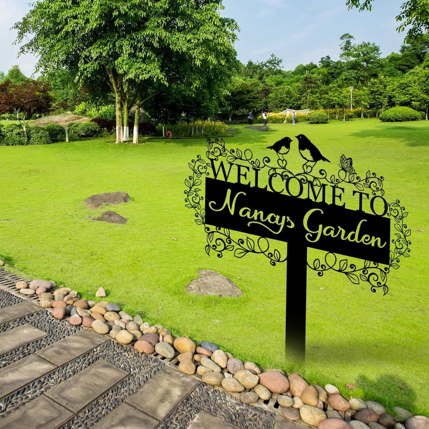 Personalized Garden Sign, Custom Bird Metal Garden Stake Sign, Garden Signs for Outside, Metal Lawn Art, Metal Signs Customized, Garden Signs Decorative Outdoor, Patio Plaque Decor