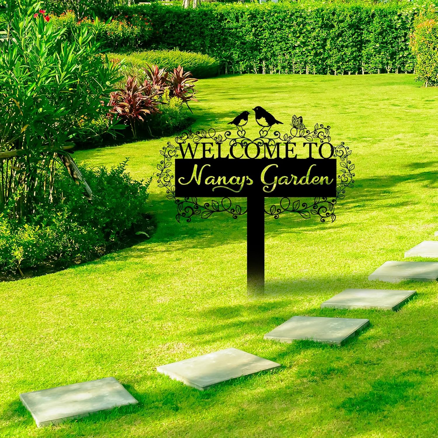 Personalized Garden Sign, Custom Bird Metal Garden Stake Sign, Garden Signs for Outside, Metal Lawn Art, Metal Signs Customized, Garden Signs Decorative Outdoor, Patio Plaque Decor